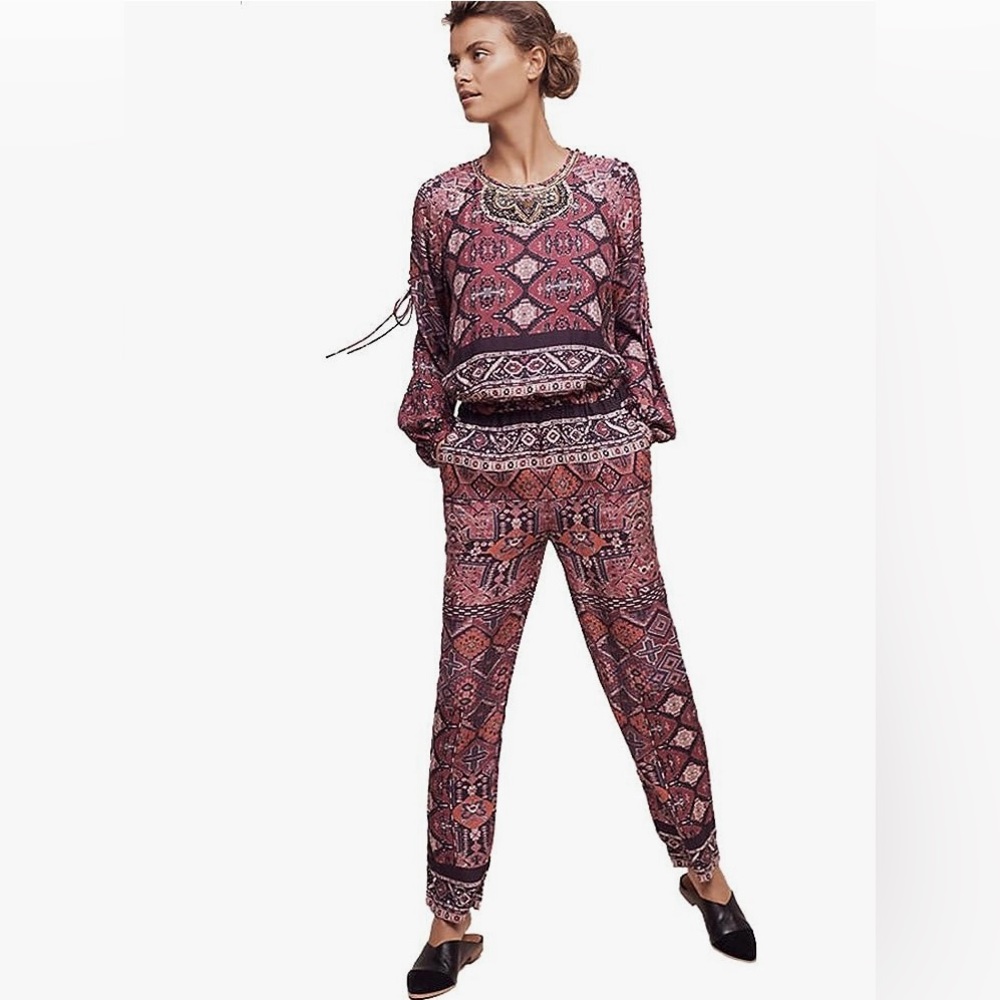 NWOT Beaded boho jumpsuit Twelfth Street by Cynthia Vincent Anthropologie